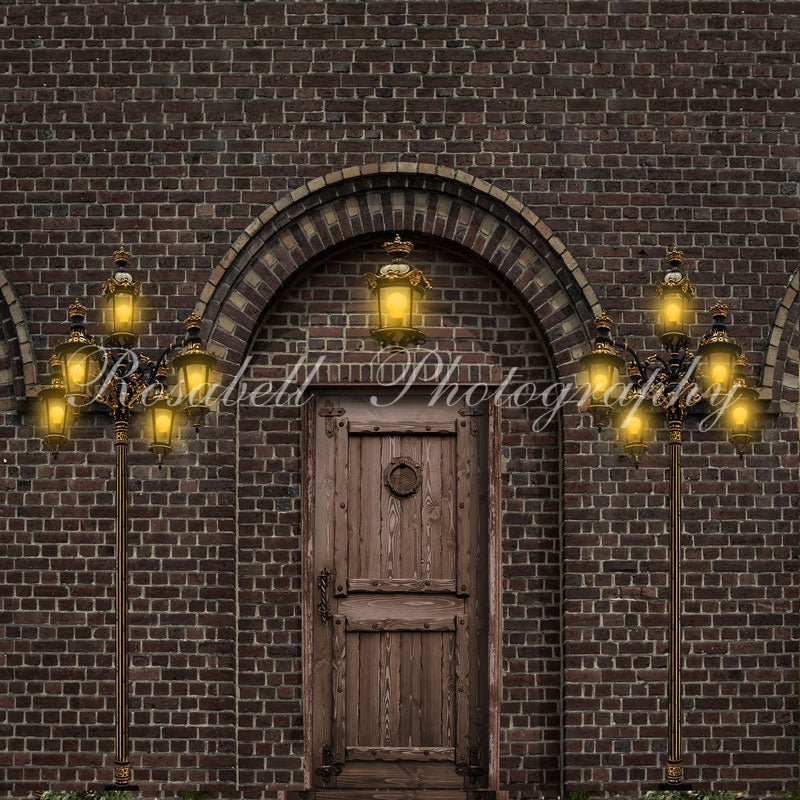 Kate Tür mit Lampen Hintergrund Entworfen von Rosabell Photography - Kate Backdrop.de