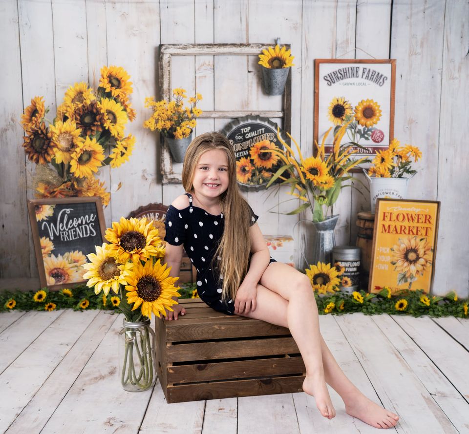 Kate Herbst Sonnenblumen Hintergrund von Rose Abbas - Kate Backdrop.de