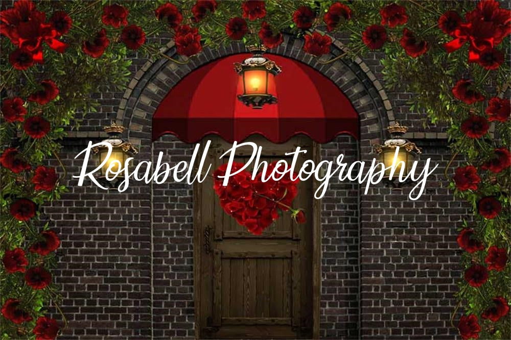 Kate Valentinstag Tür Blumen Hintergrund von Rosabell Photography