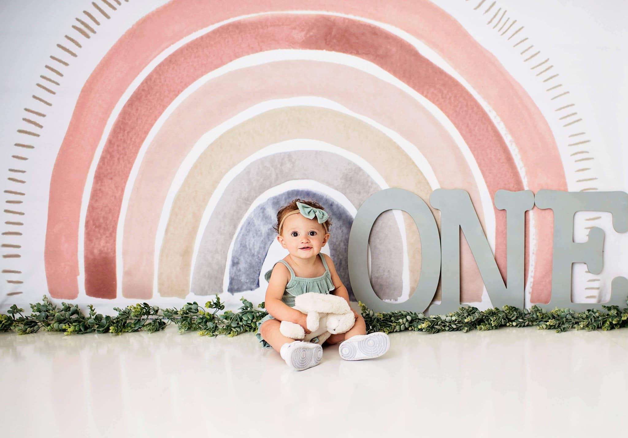 Kate Boho Regenbogen Geburtstag Hintergrund Entworfen von Mandy Ringe Photography