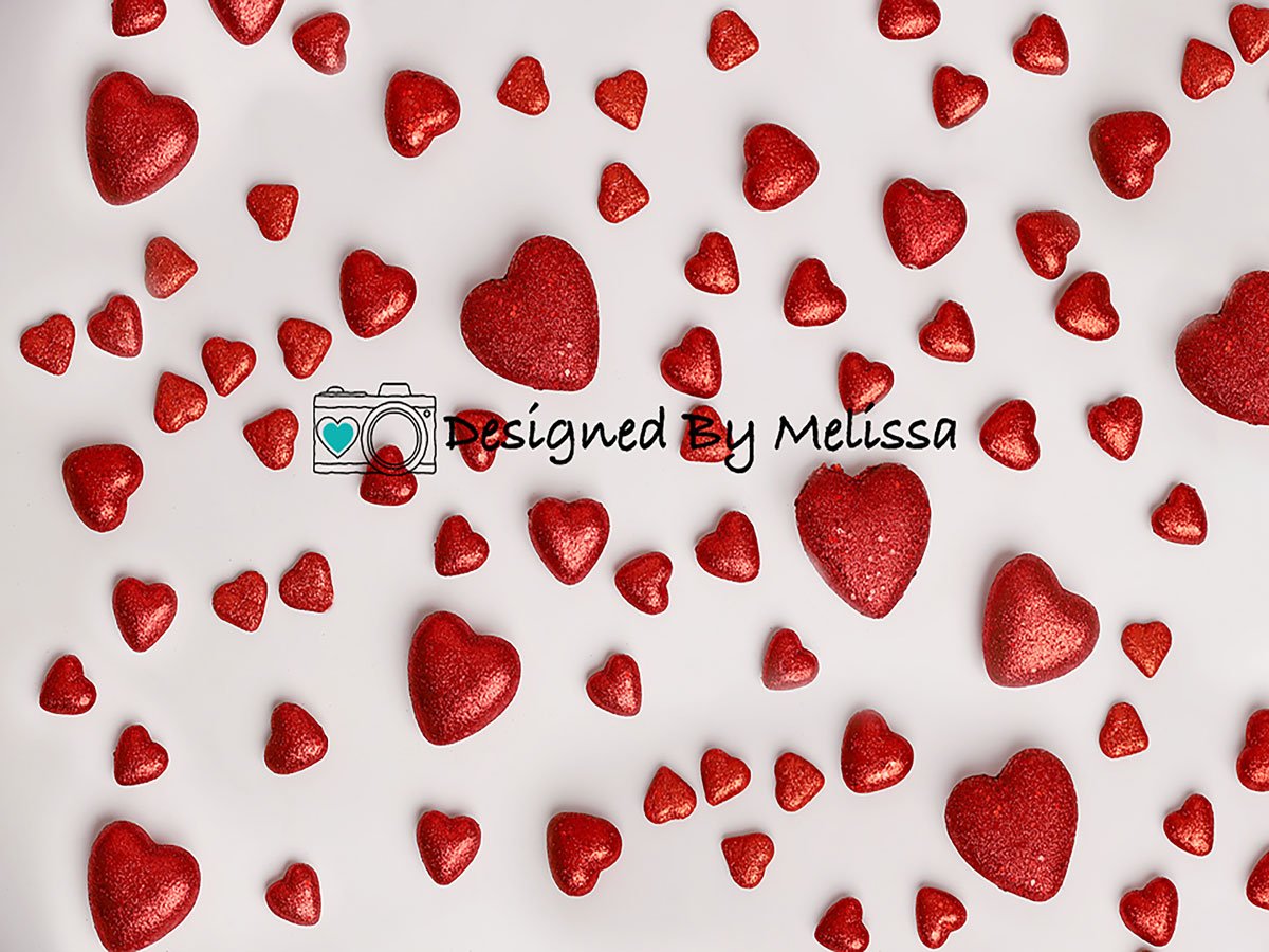 Kate Rote Herzen Hintergrund des Valentinstags  von Melissa King