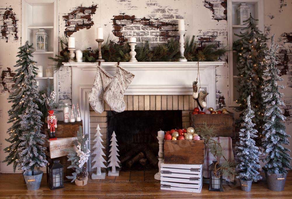 Kate Weihnachten Kamin Hintergrund von Keerstan Jessop - Kate Backdrop.de