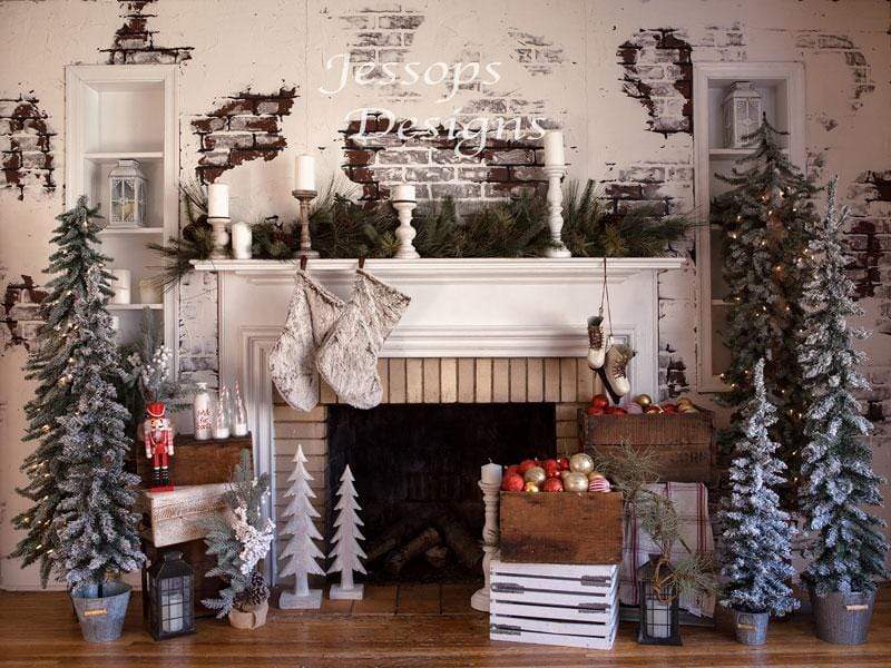 Kate Weihnachten Kamin Hintergrund von Keerstan Jessop - Kate Backdrop.de