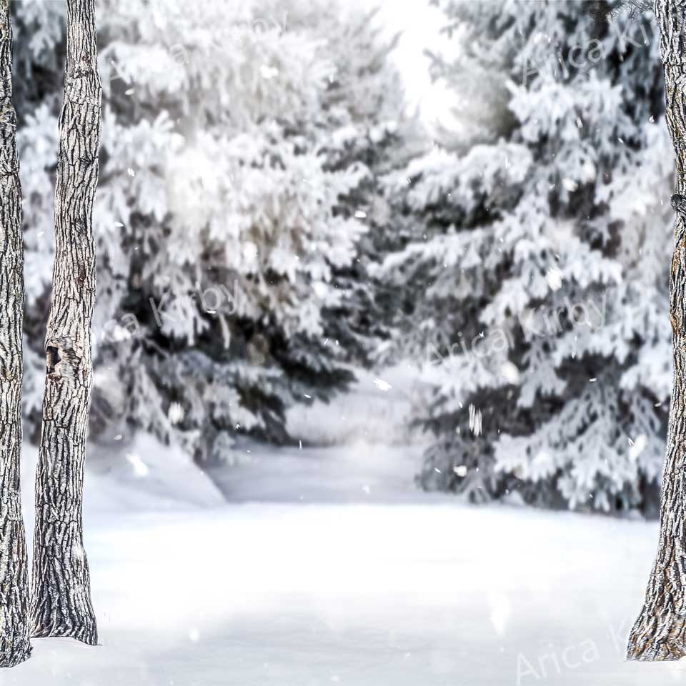 Kate Winter Weihnachten Wald Schnee Hintergrund von Arica Kirby