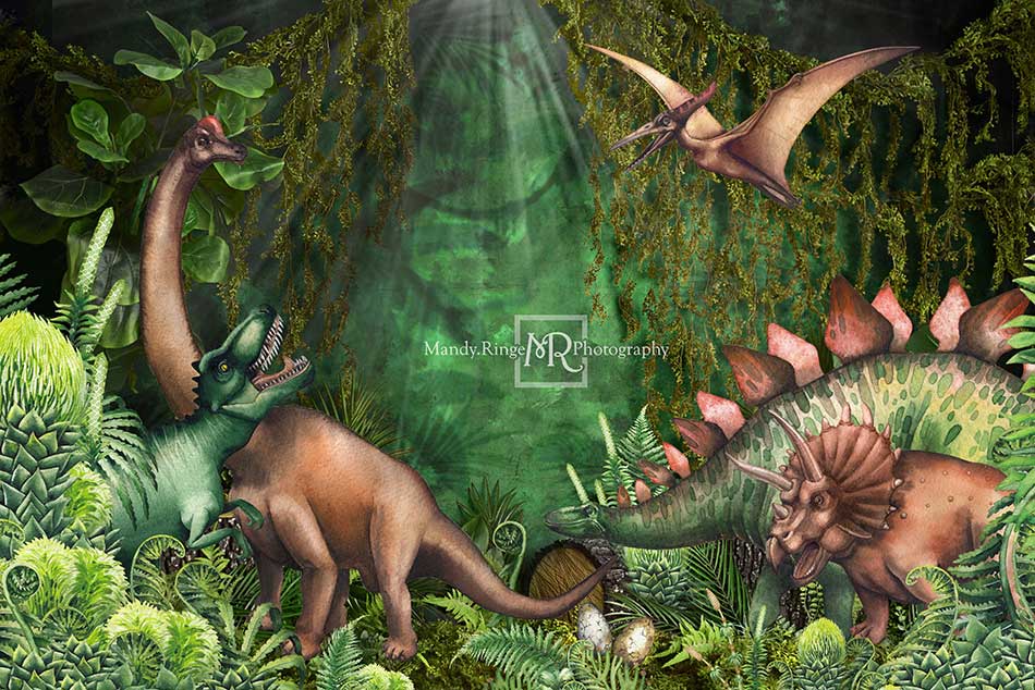 Kate Frühling Dschungel Abenteuer Dinosaurier Hintergrund von Mandy Ringe