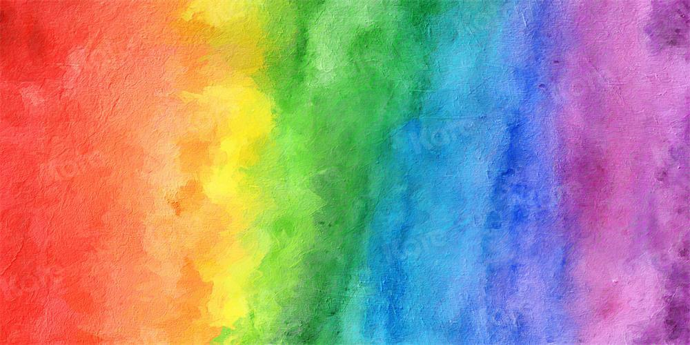 Kate  Bunter Regenbogen Geburtstag Cake Smash Hintergrund - Kate Backdrop.de