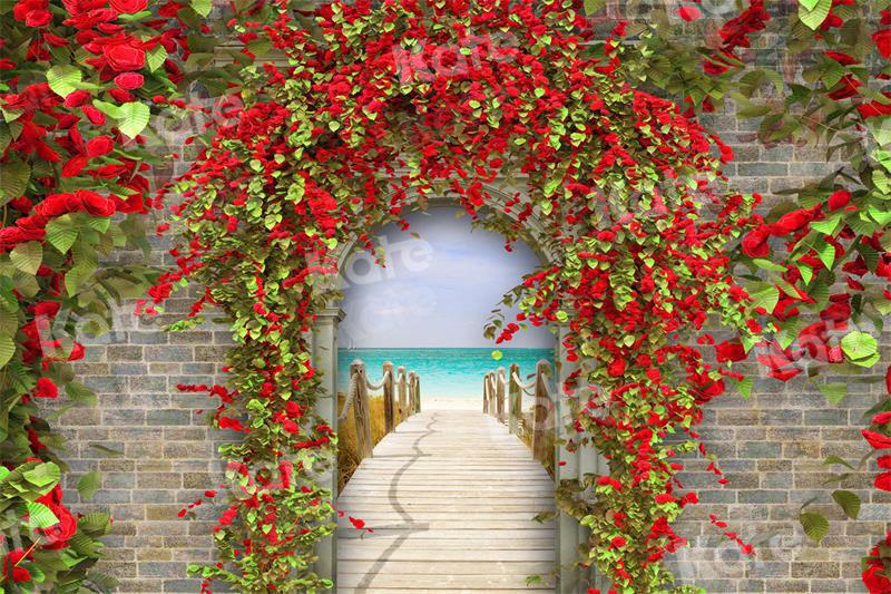 Kate Blumen Wand Landschaft Küsten Hochzeit Hintergrund für Fotografie