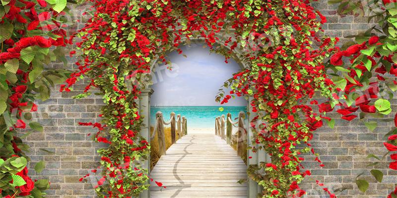 Kate Blumen Wand Landschaft Küsten Hochzeit Hintergrund für Fotografie