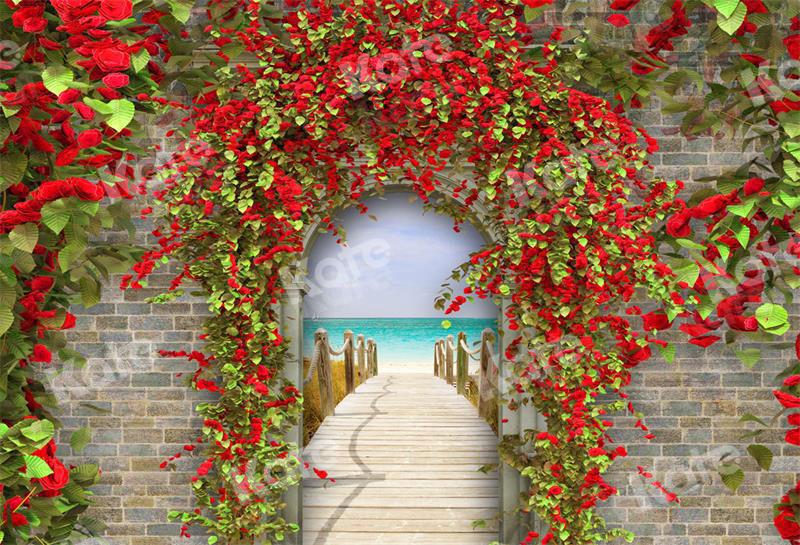 Kate Blumen Wand Landschaft Küsten Hochzeit Hintergrund für Fotografie