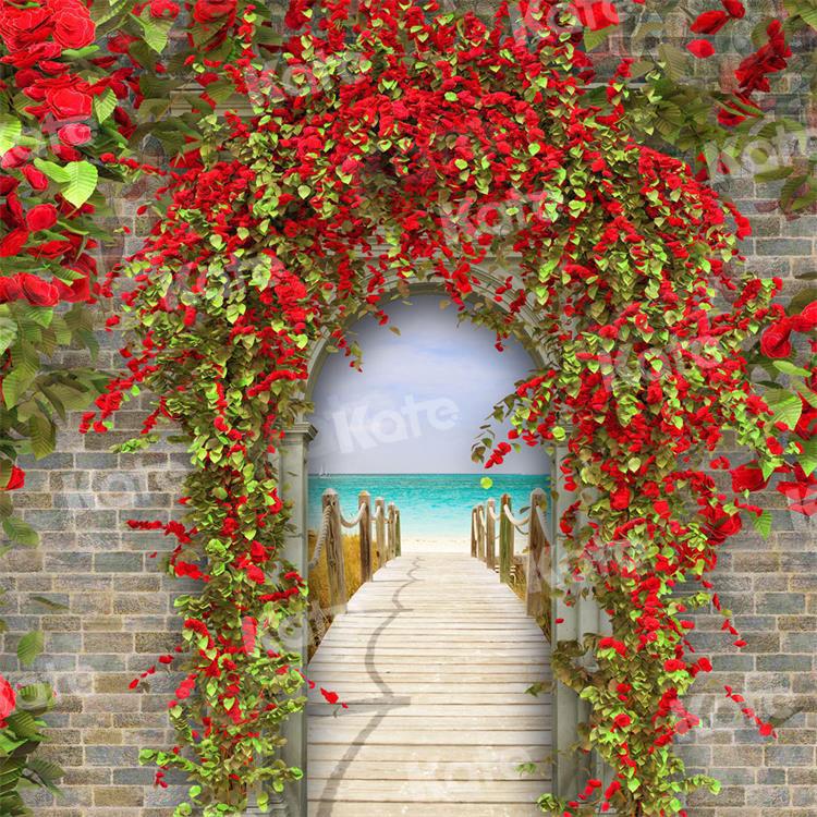 Kate Blumen Wand Landschaft Küsten Hochzeit Hintergrund für Fotografie