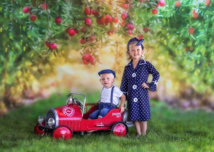Kate Apfel Garten Sommer Geburtstag Hintergrund für Fotografie von Lisa Granden