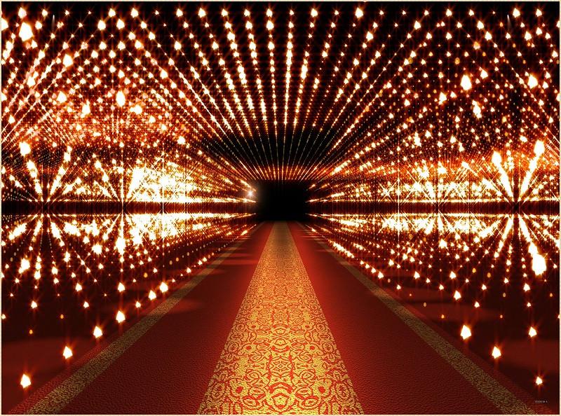 Katebackdrop：Kate Golden Lights Night Backdrop Red Carpet