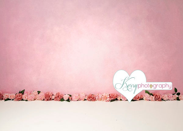 Kate Rosa Blumen für Kindergeburtstags-Hintergrund für die Fotografie entworfen von Kerry Anderson