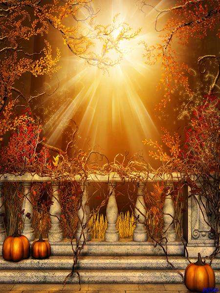 Katebackdrop：Kate Halloween Backdrop Pumpkin Light for Photography