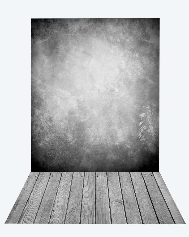 Katebackdrop：Kate gray abstract texture backdrop + wood floor mat