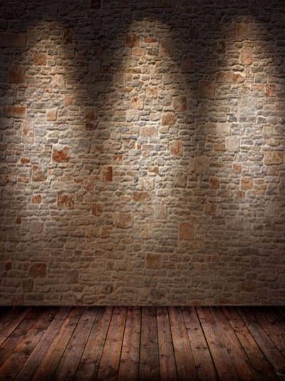 Katebackdrop：Kate Dark Brick Wall Photography Backdrop With Floor Light Brown