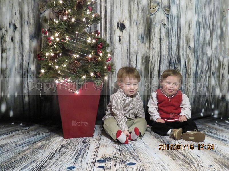 Katebackdrop：Kate Light Gray Wood Children Christmas Photography Backdrop