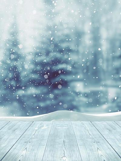 Katebackdrop：Kate Christmas Snow World Blue glitter Photo White Floor Photography Backdrop