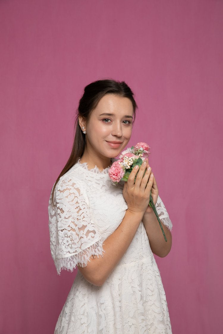Kate einfarbig Rosa Hintergrund Porträt Fotografie