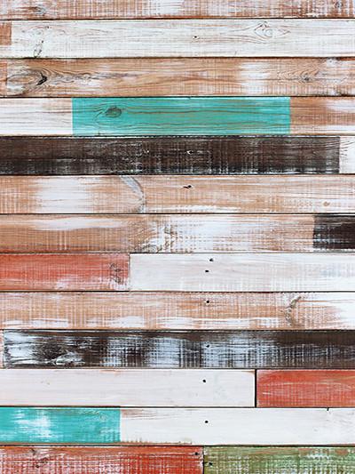 Katebackdrop：Kate Retro Color Bar Mottled Wood Wedding Background For Studio