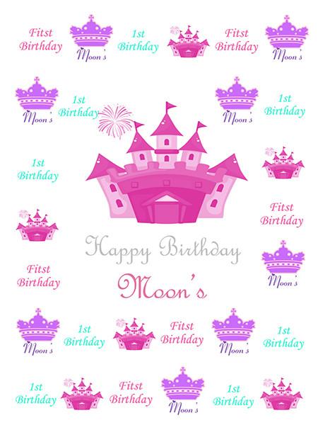 Katebackdrop：Kate Custom 1St Birthday Pink Backdrop Crown Background For Children