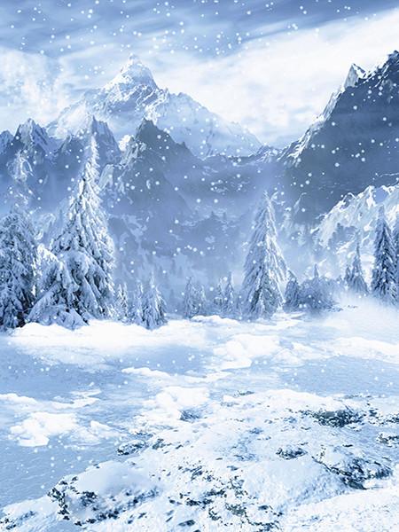 Katebackdrop：Kate Winner Photography Backdrops Mountain With Snow Backdrop