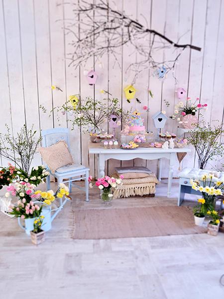 Katebackdrop：Kate Wood Wall Warm Sweet Room Flower Easter Backdrop