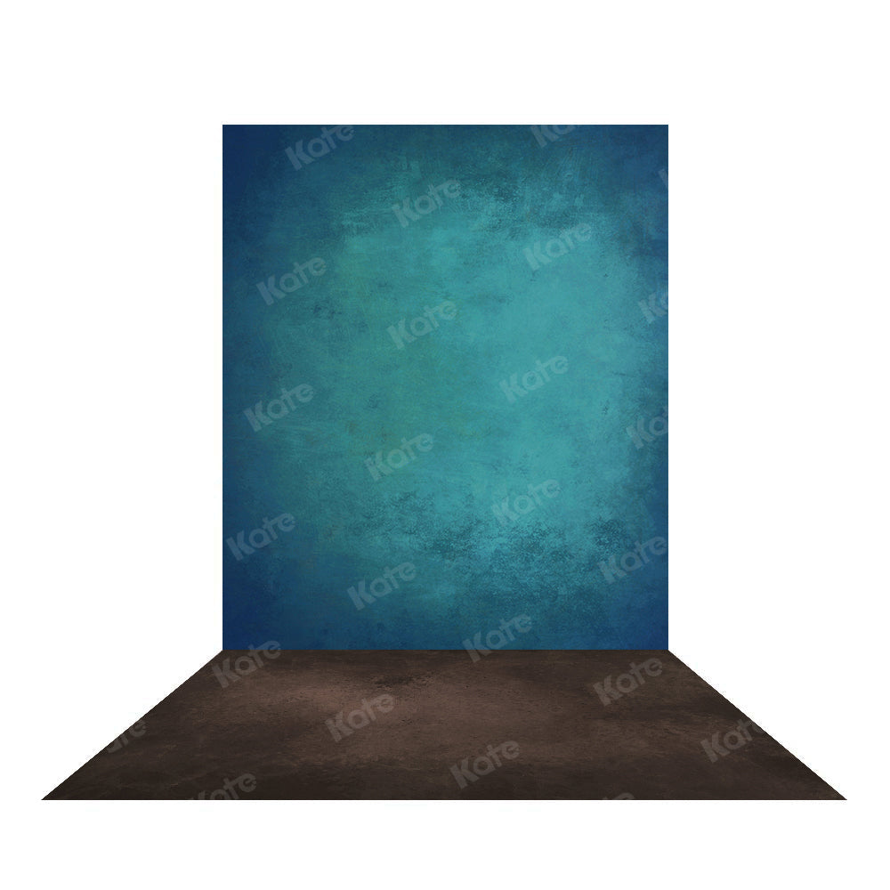 Kate Abstrakte Blau Textur Hintergrund  für Porträt Fotografie +Abstrakte dunkelbraune Beschaffenheits Gummibodenmatte - Kate Backdrop.de