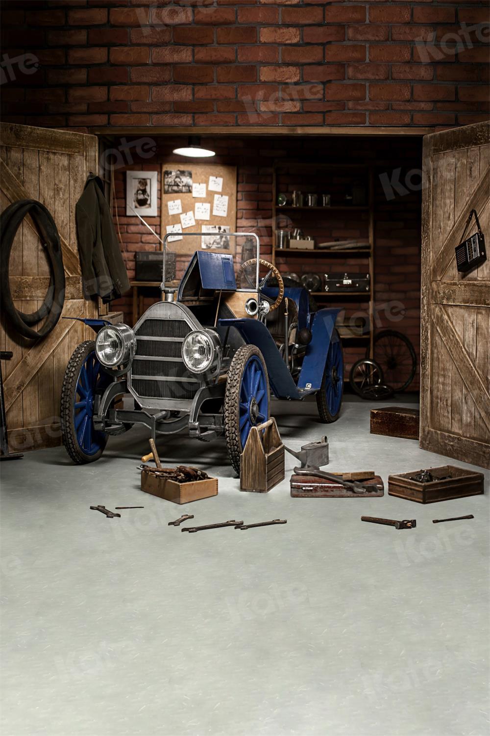 Kate Vatertag Garage Auto Werkstatt Hintergründe für Jungen - Kate Backdrop.de