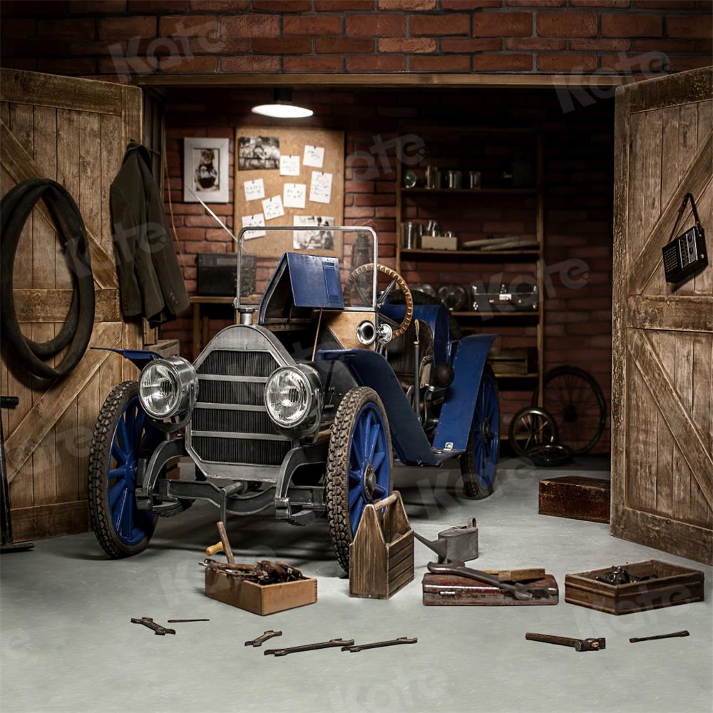 Kate Vatertag Garage Auto Werkstatt Hintergründe für Jungen - Kate Backdrop.de