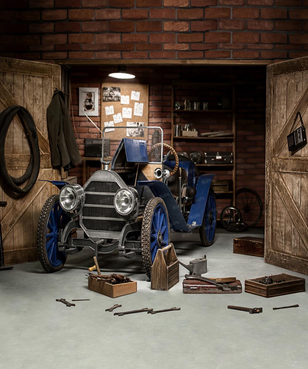 Kate Vatertag Garage Auto Werkstatt Hintergründe für Jungen - Kate Backdrop.de