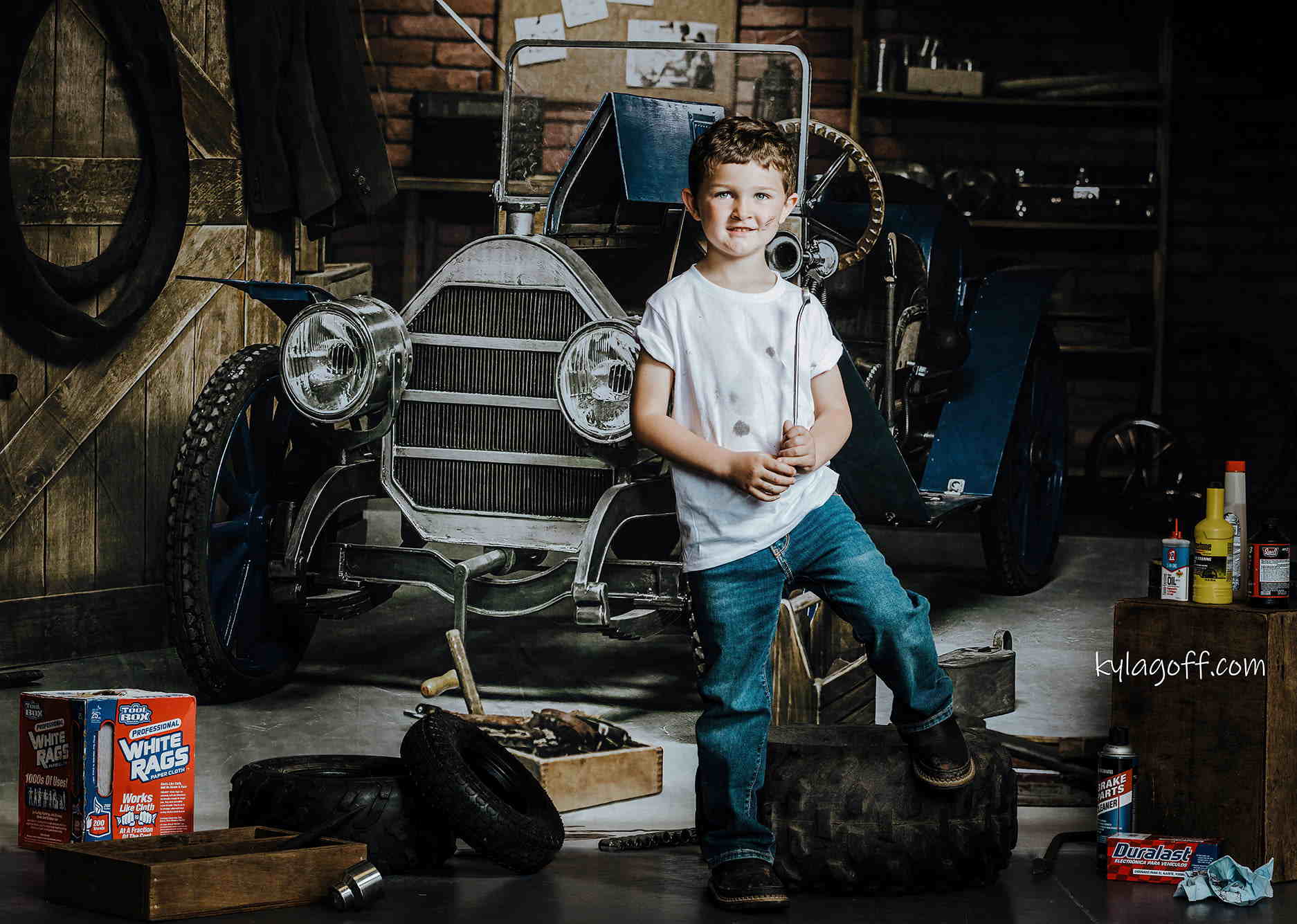 Kate Vatertag Garage Auto Werkstatt Hintergründe für Jungen - Kate Backdrop.de
