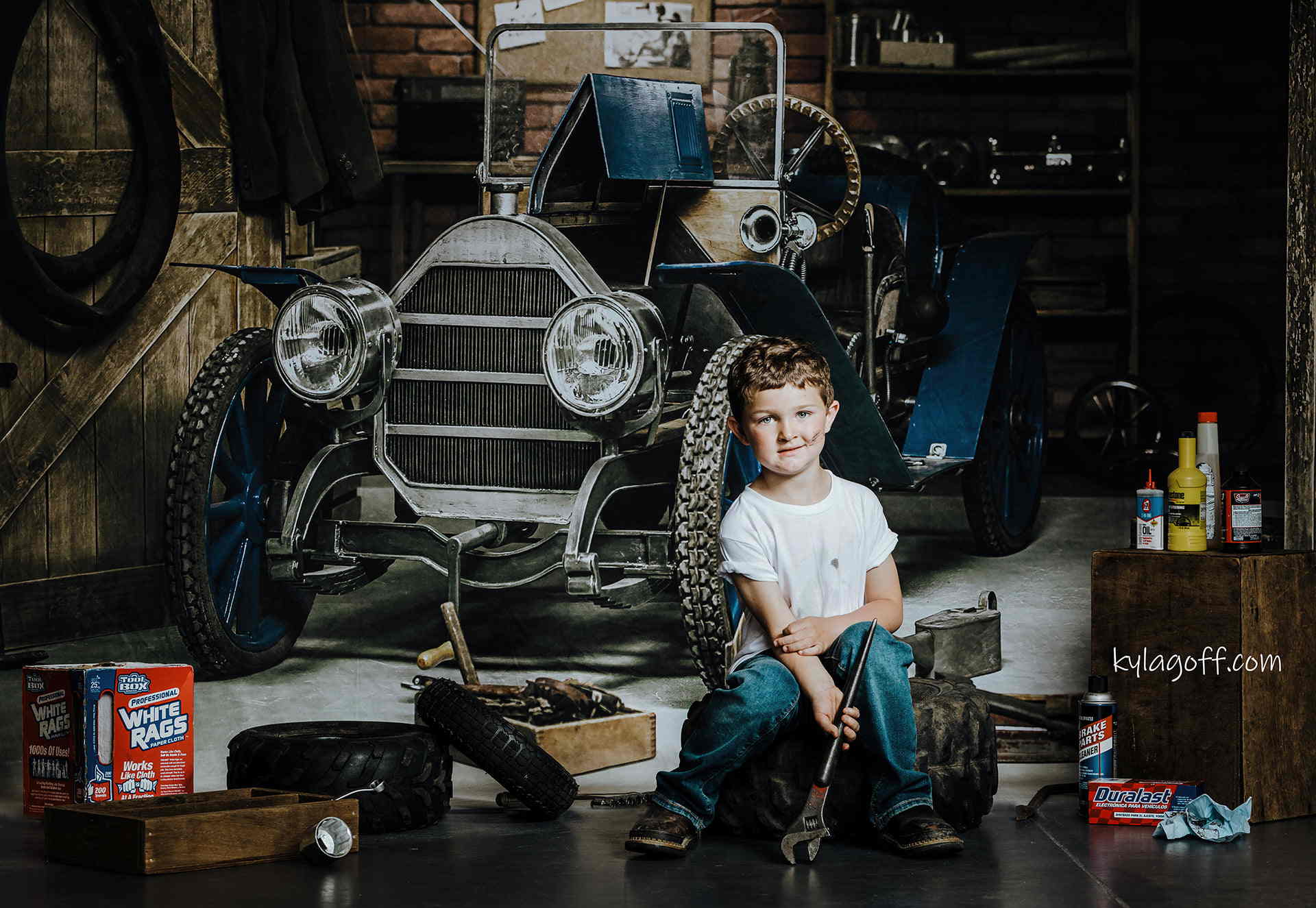 Kate Vatertag Garage Auto Werkstatt Hintergründe für Jungen - Kate Backdrop.de