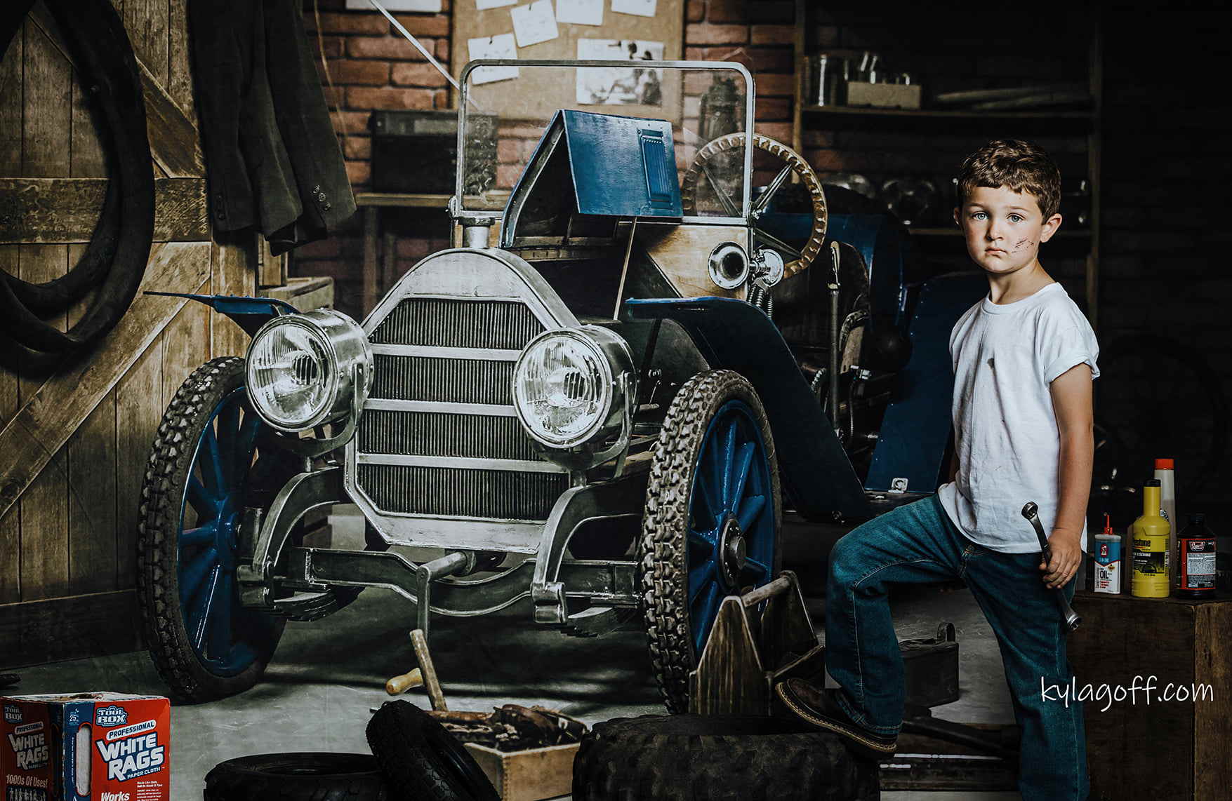 Kate Vatertag Garage Auto Werkstatt Hintergründe für Jungen - Kate Backdrop.de