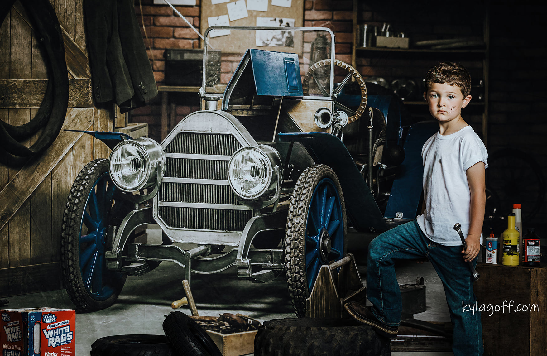 Kate Vatertag Garage Auto Werkstatt Hintergründe für Jungen - Kate Backdrop.de