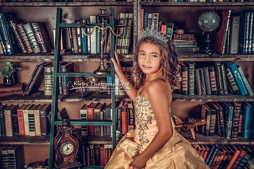 Kate Bücherregal Zurück zur Schule Kinder buch  Hintergrund Entworfen von Arica Kirby - Kate Backdrop.de