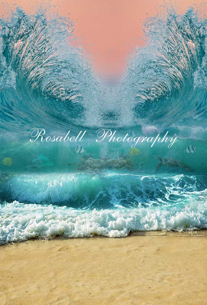 Kate Sommer Strand Wellen Geburtstag Hintergrund von Rosabell Photography - Kate Backdrop.de