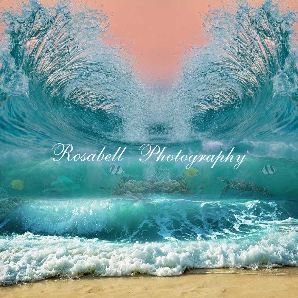 Kate Sommer Strand Wellen Geburtstag Hintergrund von Rosabell Photography - Kate Backdrop.de