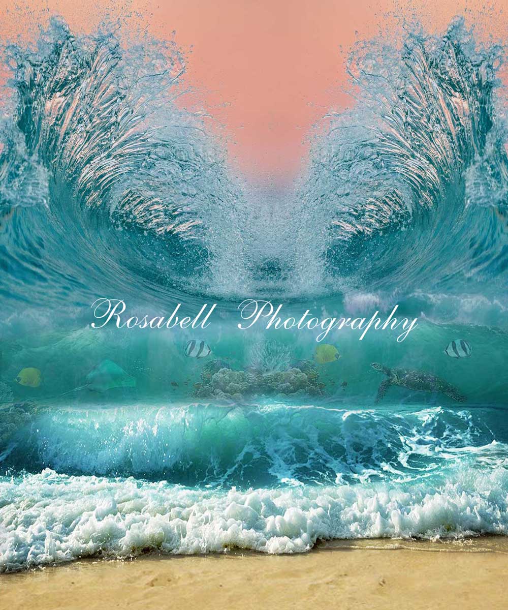 Kate Sommer Strand Wellen Geburtstag Hintergrund von Rosabell Photography - Kate Backdrop.de