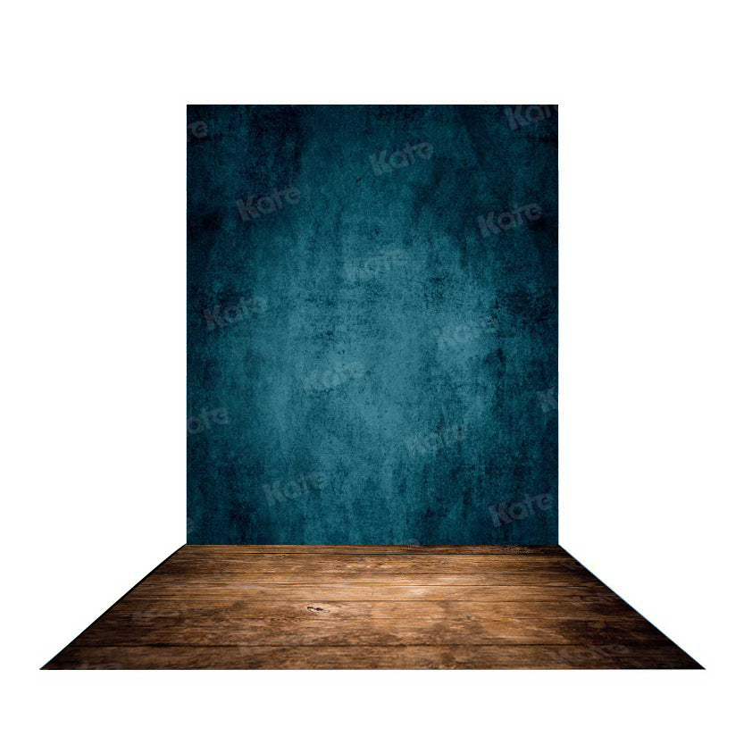 Kate Abstrakter dunkelblauer Hintergrund+Dunkelbraun Holz Bodenmatte  Gummimatte