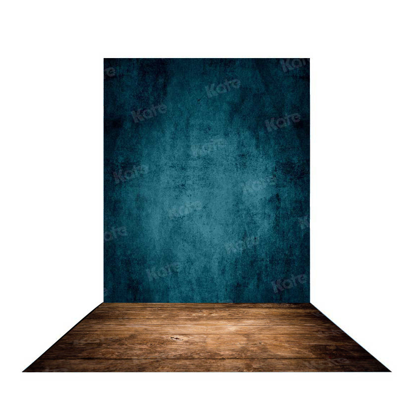 Kate Abstrakter dunkelblauer Hintergrund+Dunkelbraun Holz Bodenmatte  Gummimatte - Kate Backdrop.de