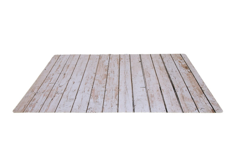 Kate Retro Milch Weiß Holz Gummimatte Bodenmatte - Kate Backdrop.de