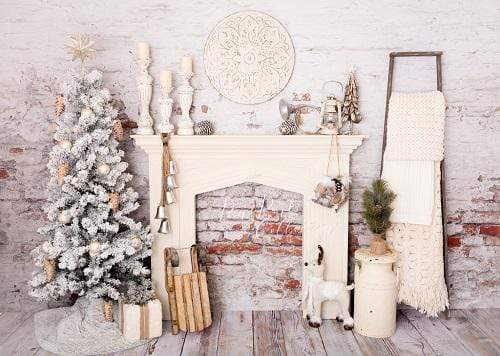 Katebackdrop£ºKate Christmas Decorations Brick Room Backdrop Designed By Pine Park Collection