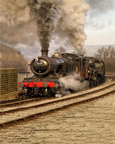 Kate Old Fashion Backdrop Steam Train Road Background for Photography Studio