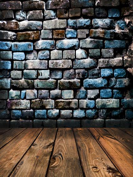 Katebackdrop：Kate Dark Colored Brick Wall Backdrop with Floor For Photography