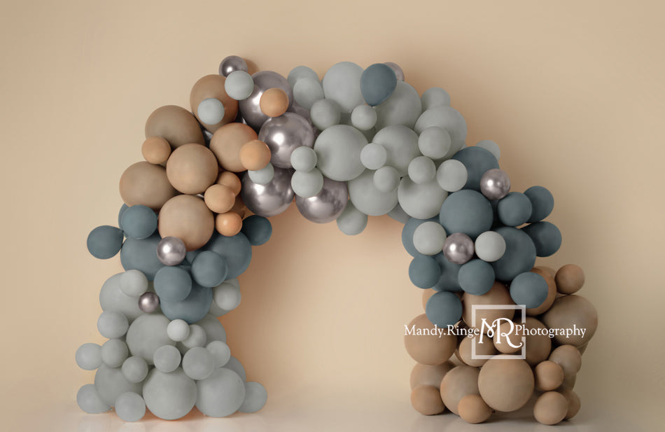Kate Blau Luftballon Bogen Hintergrund von Mandy Ringe Photography - Kate Backdrop.de