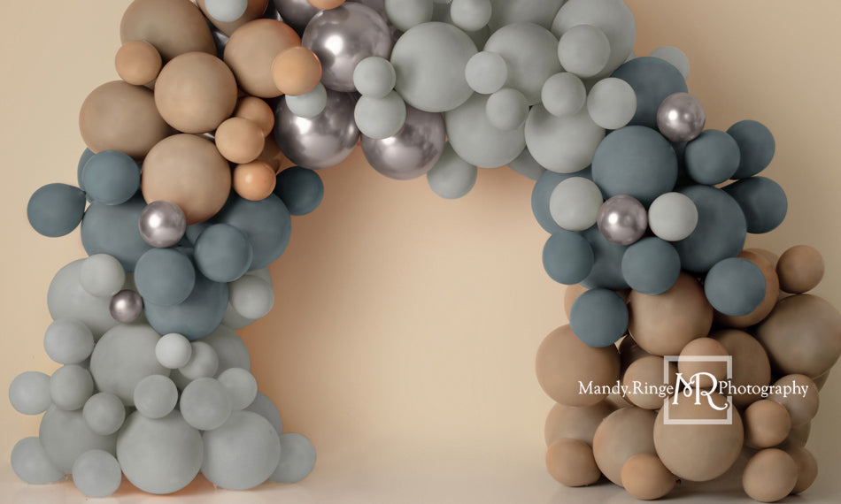 Kate Blau Luftballon Bogen Hintergrund von Mandy Ringe Photography - Kate Backdrop.de