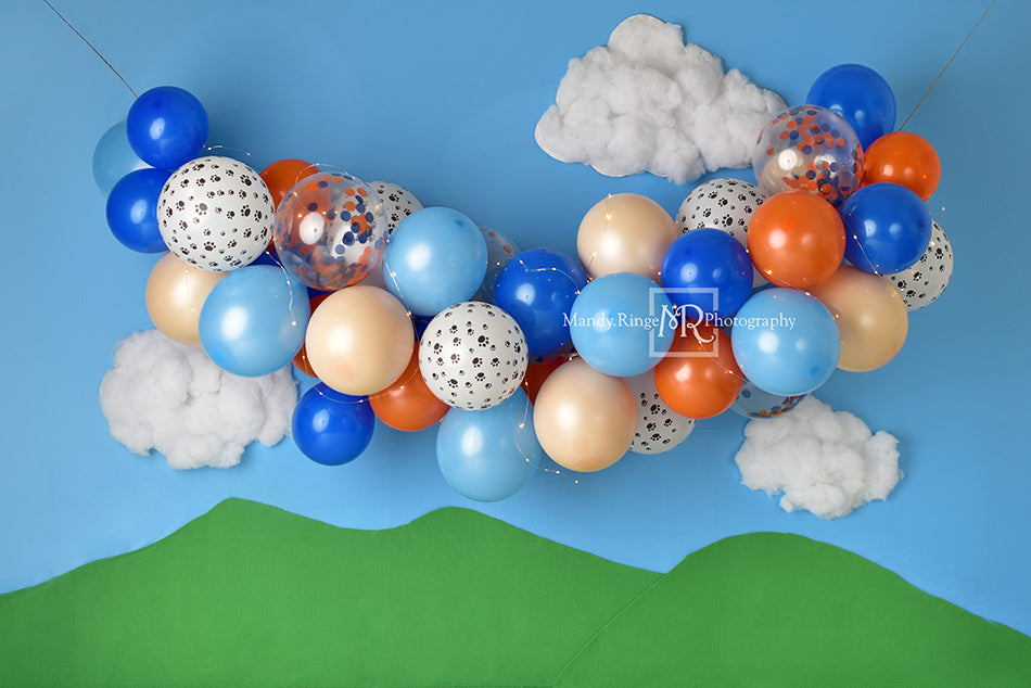 Kate Luftballons Junge Wolken Geburtstag Hintergrund von Mandy Ringe Photography