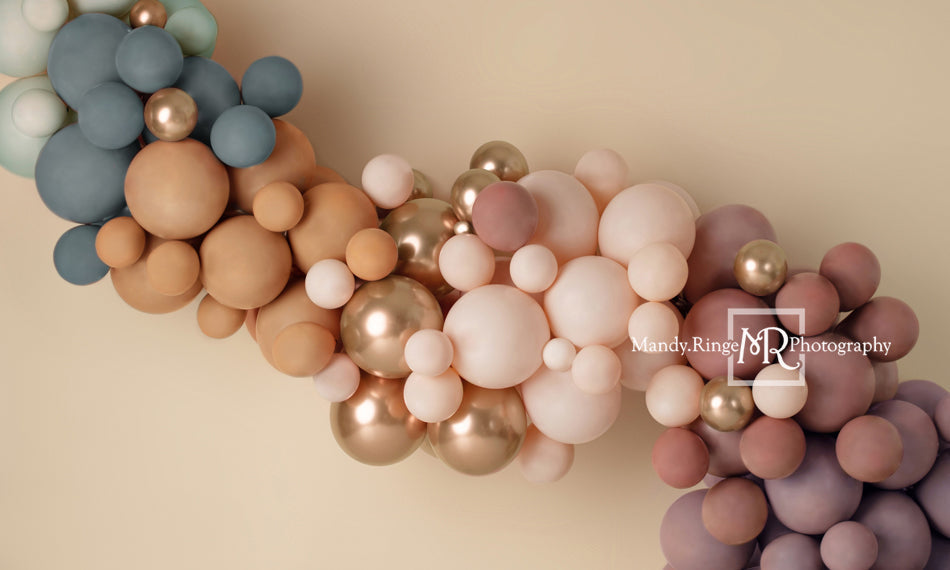 Kate Boho Luftballons Girlande Hintergrund Regenbogen von Mandy Ringe Photography - Kate Backdrop.de