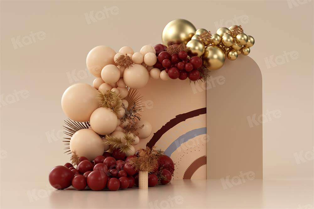 Kate Boho Luftballons Hintergrund Cake Smash Hochzeit Gold von Uta Mueller Photography